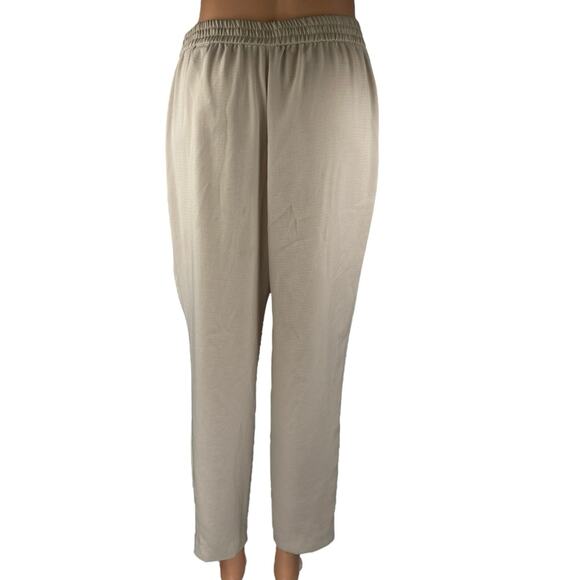 Zara Women's Beige High Waisted Pleated Drawstring Tapered Trousers Pants Size S - Picture 3 of 5